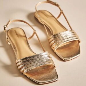 Reformation gold Millie strappy sandals 7.5